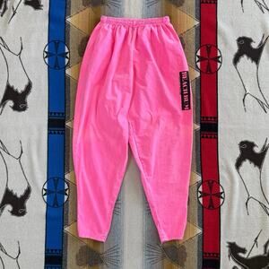 Vintage 90s Beach Bum Pink Parachute Sweatpants Size Large Surf Surfing Gym